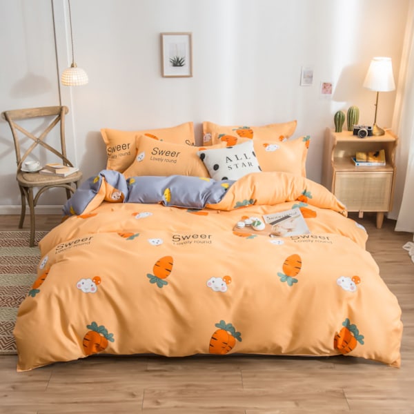 Hudvänligt påslakan i tjock polyester, mjukt borstat påslakan, täcke sängkläder för sovsal sovrum Morot 180x220cm