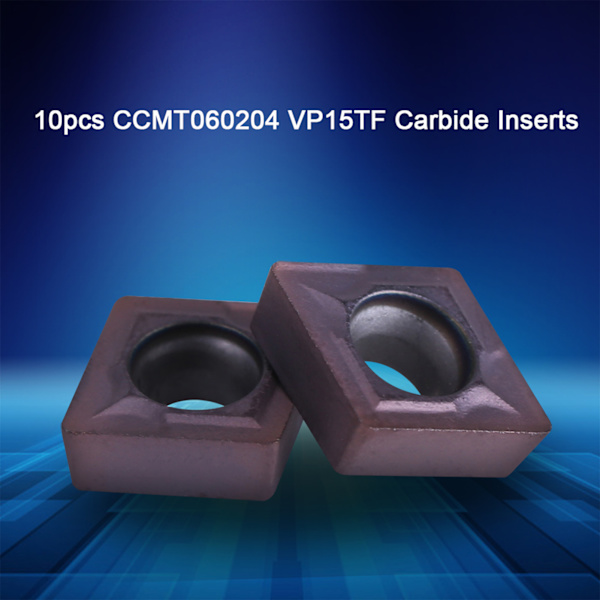 10 st CNC Karbidspetsar Insatser Blad Cutter Svarvverktyg Med Box CCMT060204 VP15TF
