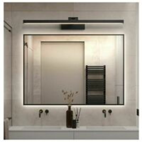 Modern LED-badrumsbelysning ovanför spegel, roterbar vägglampa i rostfritt stål, svart, tre färger CR