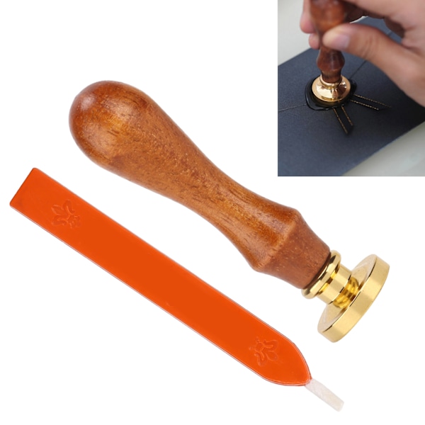 Sigillstämpelset med vax, tydligt mönster, enkelhet, gör-det-själv, klassiskt förseglingssats för kuvert, inbjudningar, bröllopsdekoration, orange stort träd