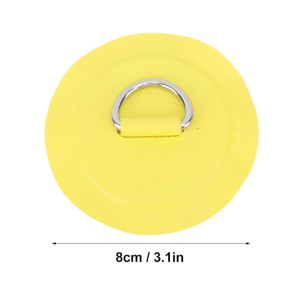 D-ring lapp Rund Lätt D-ring PVC lapp för uppblåsbar båt Surfbräda Stand Up Paddleboard 4 st Gul
