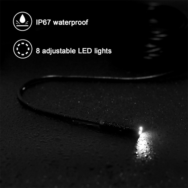 F270 8MM Lins 8LED Bärbar Wifi Endoskop 2.0MP 1080P Boreskop Industriella Instrument 10M