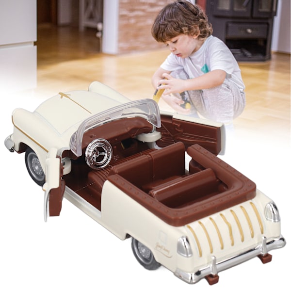 1:32 Konvertibel Sportbil Modell Metall Legering Realistisk Cool Batteridriven 1/32 Sportbil Simulering Leksak Vit