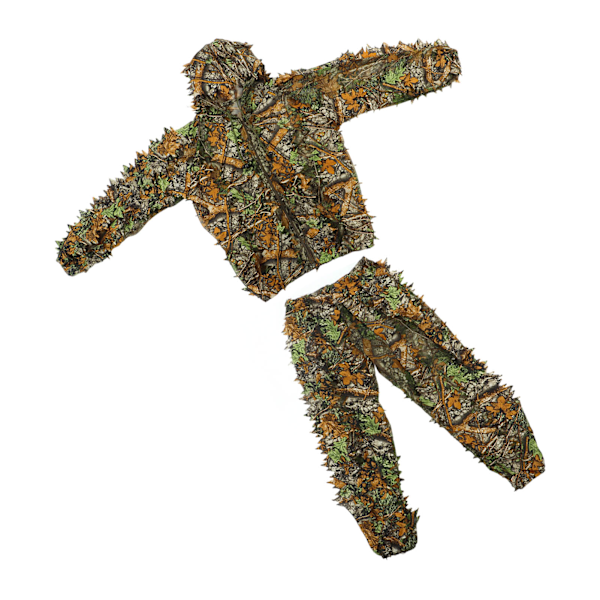 Barnkamouflagekläder i polyester och nylon, fri storlek, andningsbar, bekväm 3D-lövkamo, kläder för pojkar och flickor