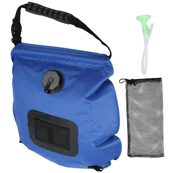 Utomhus 20L Solenergi Duschväska Camping Bärbar Solvärmd Badväska med Duschhuvud