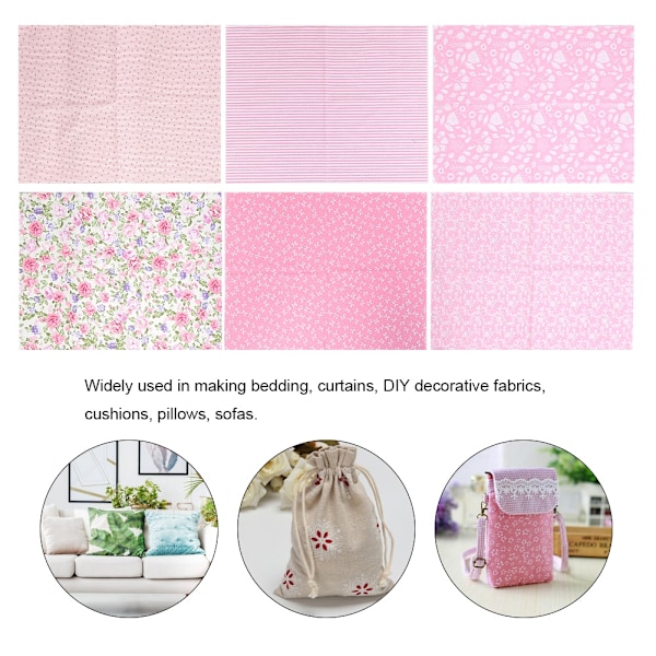 DIY Hantverk Patchwork Tyg, Miljövänliga Tryck Mjuk Bekväm 100 Procent Bomull Sömnadstygbuntar för Konst och Hantverk, Förklippta Quiltrutor