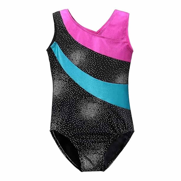 Flickor Sport Gymnastik Elastisk Bekväm Gymnastikdräkt Kläder Långärmad Dansdräkt (7-8 år)