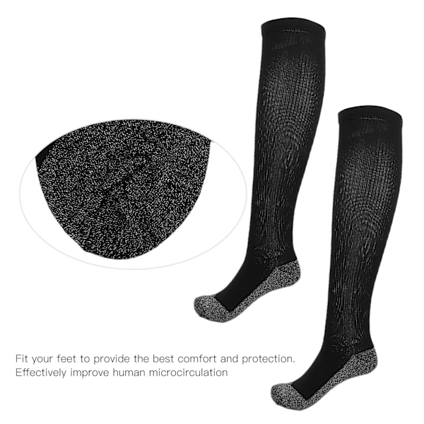 2 par sportkompressionsstrumpor konstant temperatur uppvärmd aluminiserad fiber fotvärmare lång