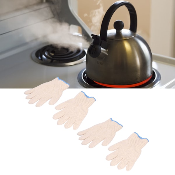 2 par värmeisolerade handskar 300℃ värmebeständiga halkfria anti-skållande vantar för grillugn