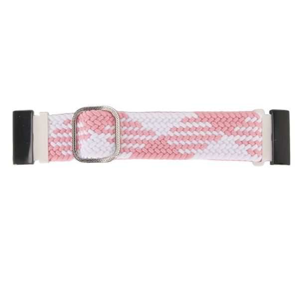 Nylon klockarmband ersättning elastisk andningsbar väv justerbar 26mm spänne klockarmband för Vertix 2 rosa vit