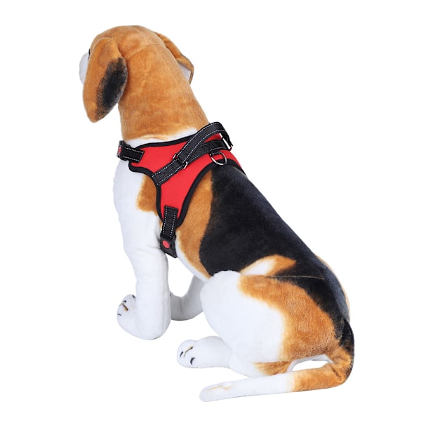 Justerbar rem sele koppel nylon bälte rep för husdjur hund katt röd L