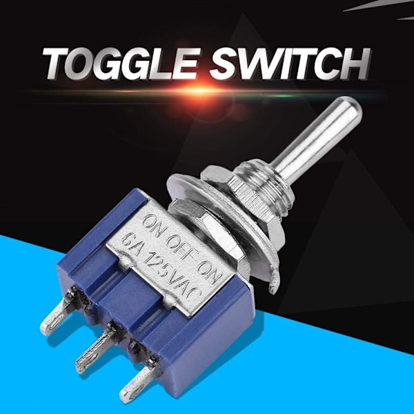 10 st Mini vippströmbrytare PÅ-AV-PÅ SPDT MTS-103 3-läges 3-stifts 6mm 6A 125VAC