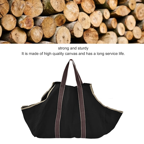Bärbar vedväska i canvas, multifunktionell vedkorg, bärväska för utomhuscamping och strand