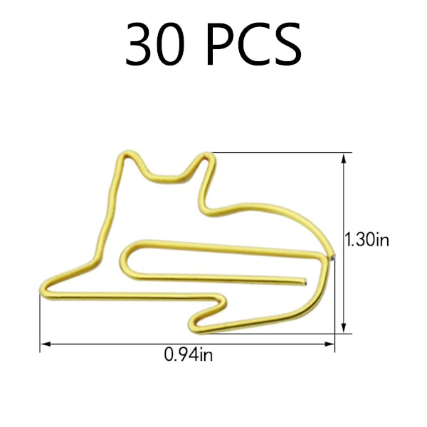 30 st färgade kattpappersklämmor set, kreativa metallklämmor, söta kattpappersklämmor för barn, bok, memo, pappersaffisch, foto, presenter, skola,