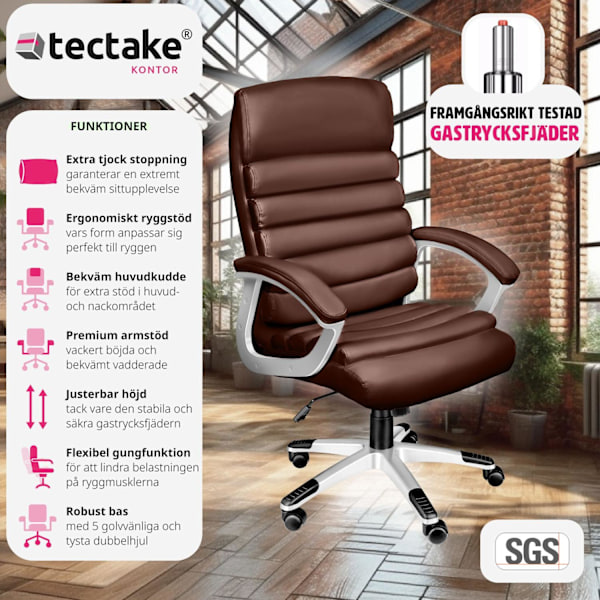 tectake Skrivbordsstol Paul Brun
