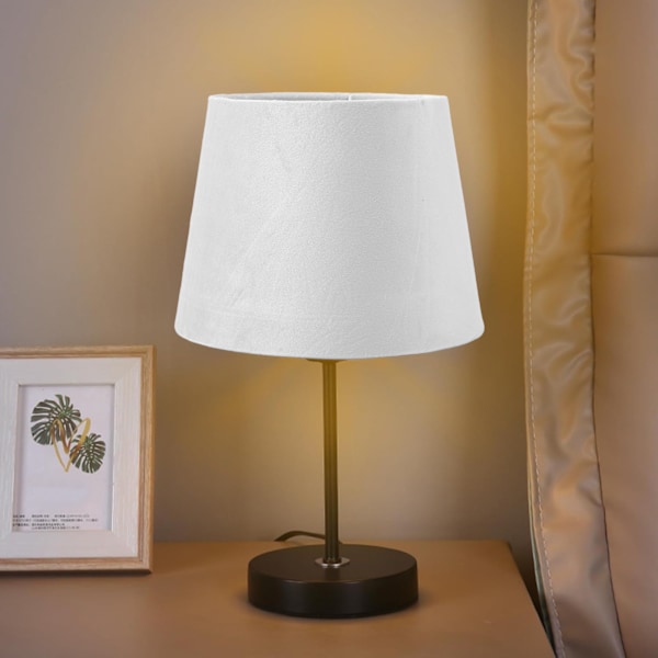 Liten Lampskärm Tyglampskärm för Bordsgolvlampa E27 E14 Dubbel Användning Handgjord Konisk Lampskärm Vit