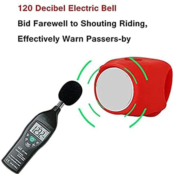 Kraftfull cykelhorn, cykelhorn, elektrisk klocka för cykelskoter, elektronisk miniljudvarningsklocka E-Bell vattentät silikonklocka, för MTB-cykel