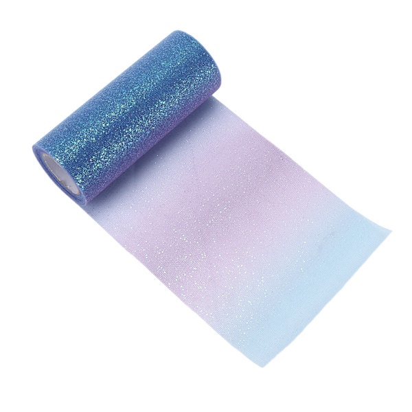 Regnbågsglitter Tyll Lång Flexibel Utsökt Praktisk Bred Applikation Bländande Tyll för Bröllopsfest Gradient Blå