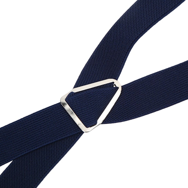 Herr Suspender Justerbar Stretchig 2.5x110cm/1.0x43.3in Bekväm Passform 4 Metallspännen Byxor Suspender för Vuxna Marinblå