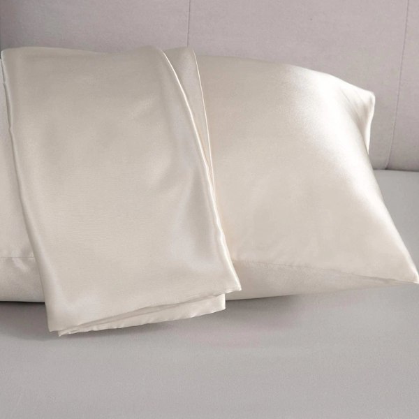 Satin Silk Pillowcases för hud och hår, Set med 2 Satin Pillow Cases för kvinnor med kuvertstängning, Mjukt andningsbart slätt kylande silkesörngott