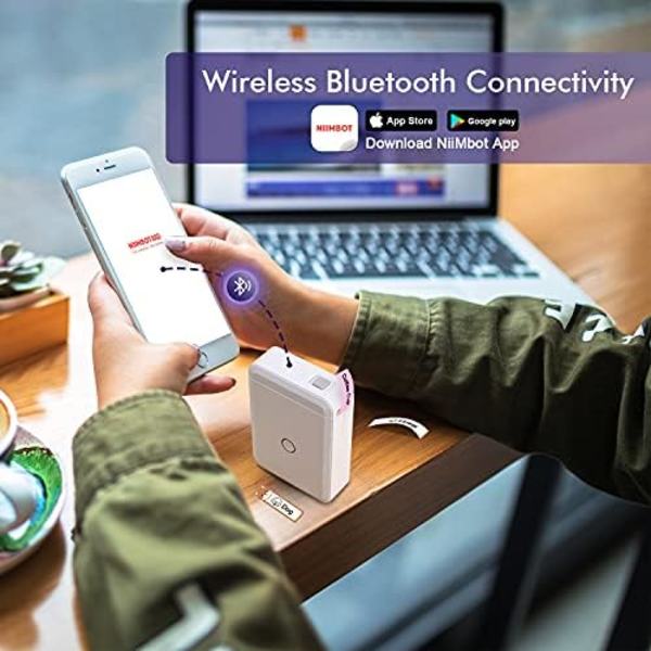 Etikettmaskin med självhäftande tejp, Bluetooth trådlös bärbar självhäftande etikettskrivare