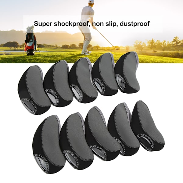 10 st/set järnklubbsöverdrag set golfjärnklubbsöverdrag golfklubbsöverdrag
