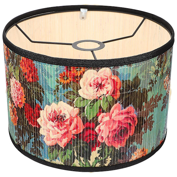 Bambu taklampa med blommönster, lampskärm, ljusskydd, heminredning