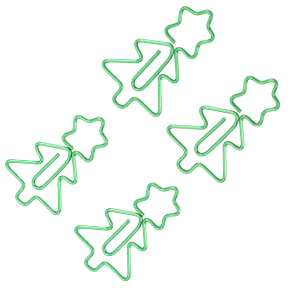 100 st Fancy Gem Paperclips Julgransform Elektropläterad Metall Mångsidiga Söta Gem för Hem Skola Kontor