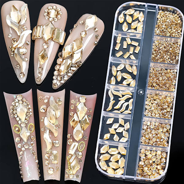 Kristaller Nail Art Rhinestones, för Nail Art Craft Kläder Skor DIY Dekoration Juvel Tillbehör