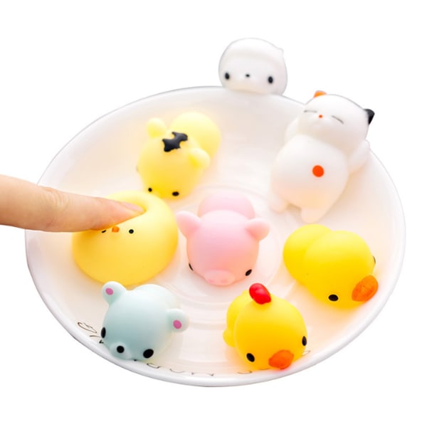 Squeeze Stress Relief Toy Animal Squishy Toy Mjuk PVC Decompression Toy Party Favor för Kontor Hushåll