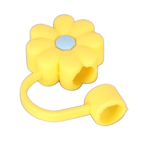 Dammskydd för sugrör, återanvändbar, 10 mm diameter, söt blomform, silikonpropp för sugrör, lock för hem och utomhus, 8 st