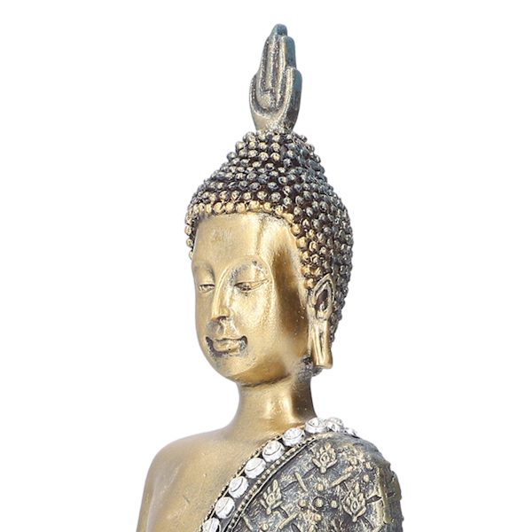 Buddha-prydnad i harts, liten dekorativ skrivbordsstatyett i retrostil för hem och kontor