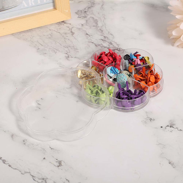 Metall Brads Färgglada Hårdvarufästen DIY Material Blandad Set för Barn Leksak 6-12mm Boxad 1