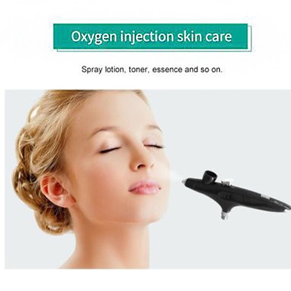 Syre Facial Airbrush Bärbar Makeup Hudvård Toner Nano Mist Sprayer Enhet Damernas Gåvor Svart Set