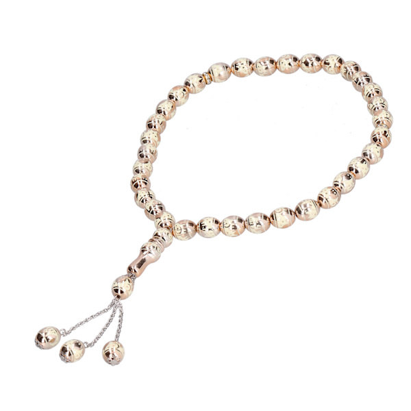Muslimiska bönepärlor i ljusa färger, iögonfallande, fin textur, bekvämt grepp, Tasbih bönepärlor, beige