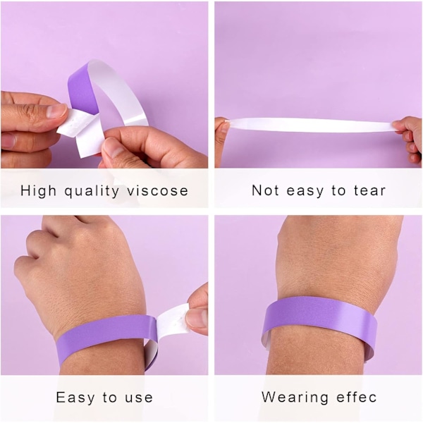 Lätta Vattentäta Neonarmband För Evenemangsarmband, Justerbara Armband För Publikkontroll Med Starkt Lim, 600 St Engångs