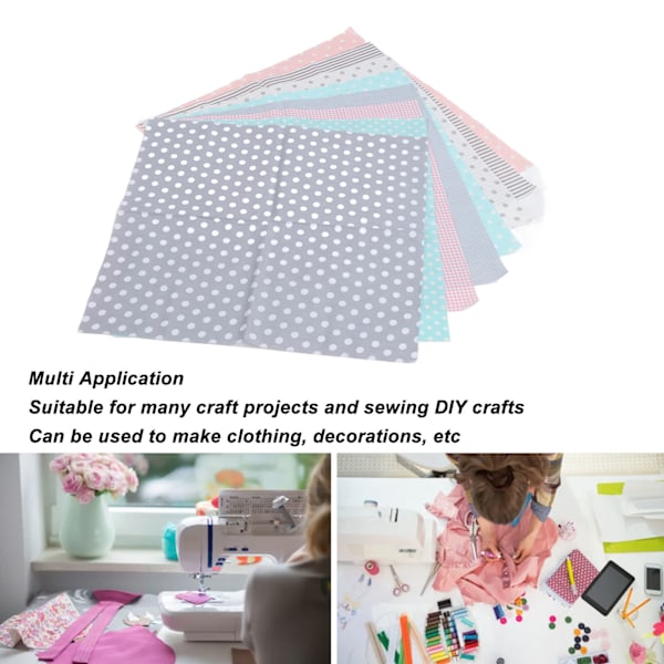 8 st Quilttyg Mjukt Andningsbart Hudvänligt Bomullssömnadstyg för DIY Hantverkskläder 50x50cm Rosa Grå