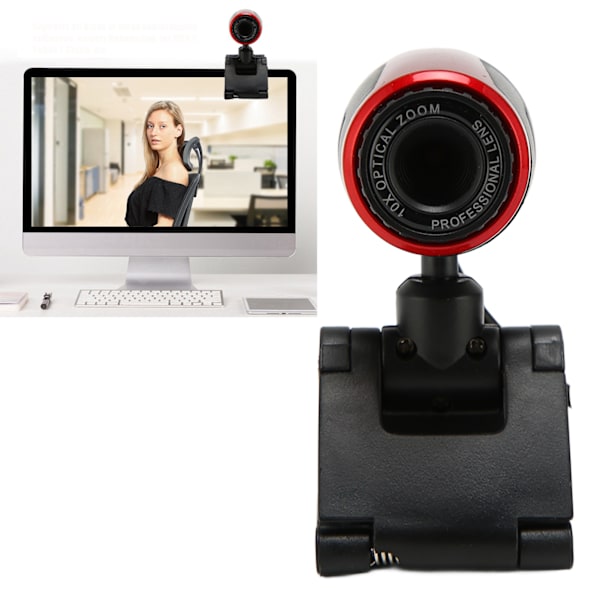 USB2.0 med mikrofon HD webbkamera webbkamera 360 grader för dator PC bärbar dator för Skype / MSN