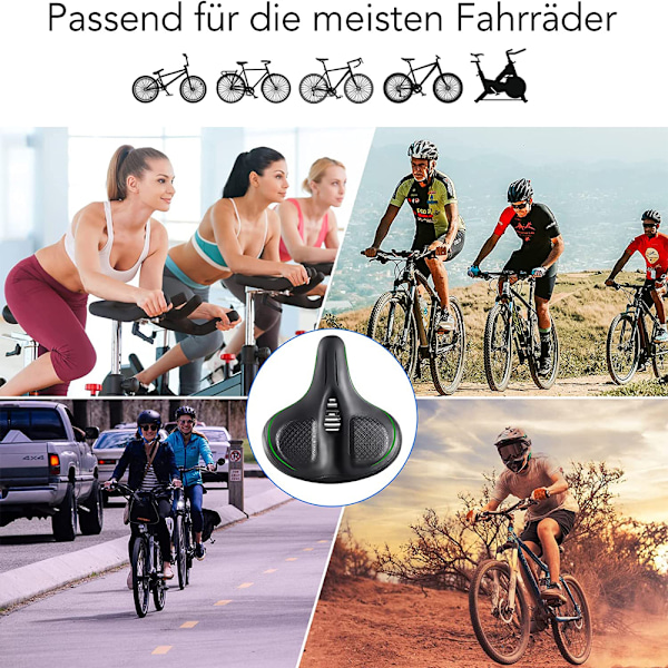 Bekväm cykelsadel, vattentätt PU-läder för hållbarhet och enkelt underhåll, utskjutande strömlinjeformad design för optimal cykelupplevelse