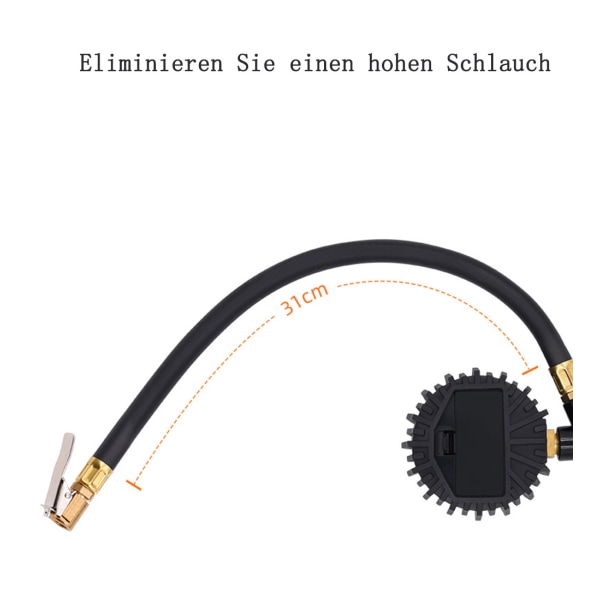 Digital Däckpump med Däcktrycksmätare, LCD-Skärm, Lufttrycksmätare, Komprimerad Luft, Hög Precision
