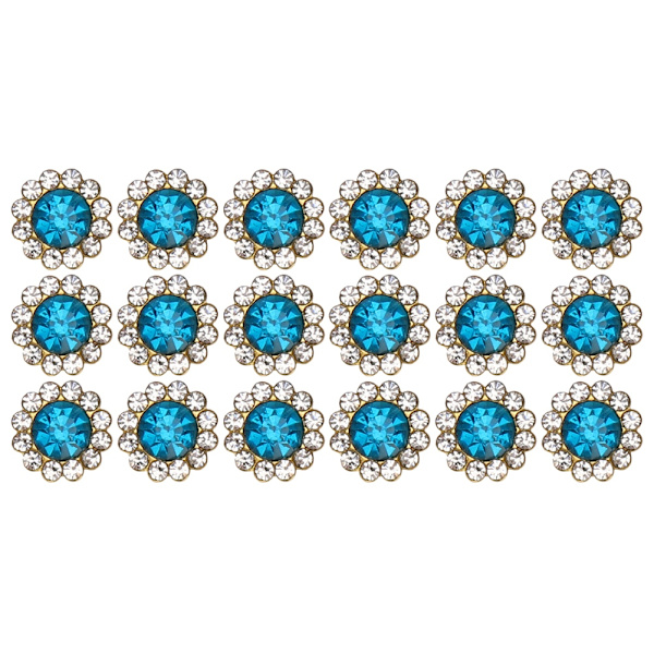 100 st runda strass ringar sy kristaller pärlor blå typ konst DIY knapp 10mm