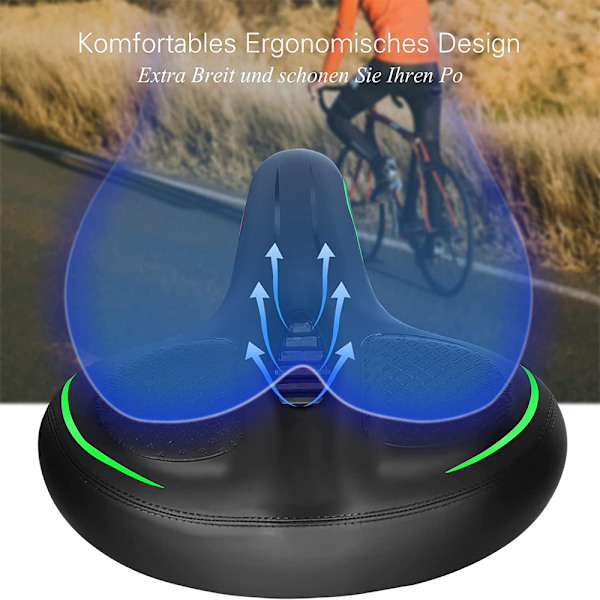 Bekväm cykelsadel, vattentätt PU-läder för hållbarhet och enkelt underhåll, utskjutande strömlinjeformad design för optimal cykelupplevelse