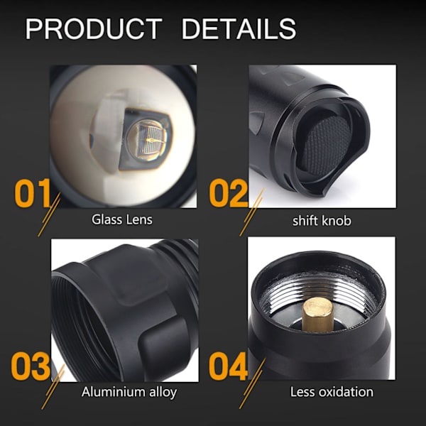 Aluminiumlegering Infraröd 850nm IR Ljus LED Nattvision Belysning Ficklampa Fackla