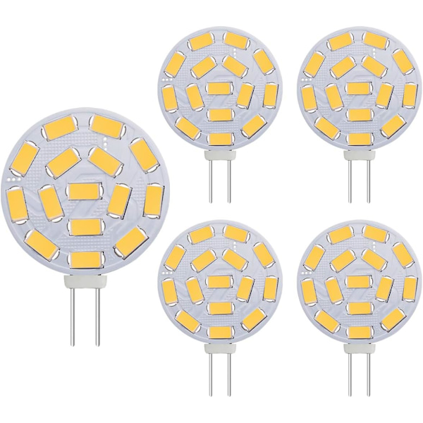 G4 3W LED-lampor, motsvarande 20-30W halogenlampor, G4-sockel AC/DC 12V, 300 LM, infälld belysning, skensystem, varmvit (3000K, 5 st)