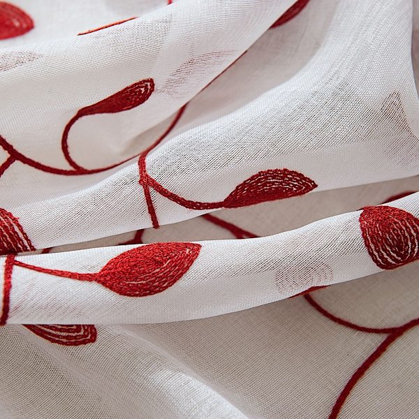Kort fönstergardin blommig broderad skugga sovrum vardagsrum kök inredning (#2)