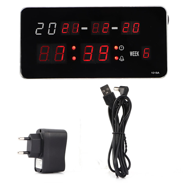 Snygg LED-digitalklocka väckarklocka för hem sovrum bord vardagsrum EU-kontakt 110-220V
