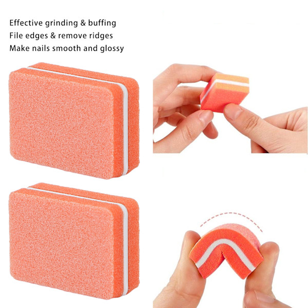30 st Mini Nagelbuffer Professionell Bärbar Hemmasalong Nagelbuffer Slipblock Manikyrverktyg Orange