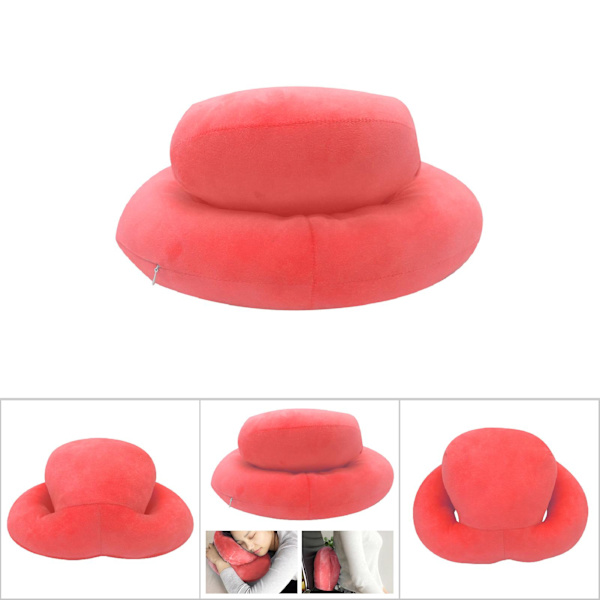 Mjuk kontorsnappkudde hopfällbar design hudvänlig andningsbar skrivbordskudde (pastellrosa)