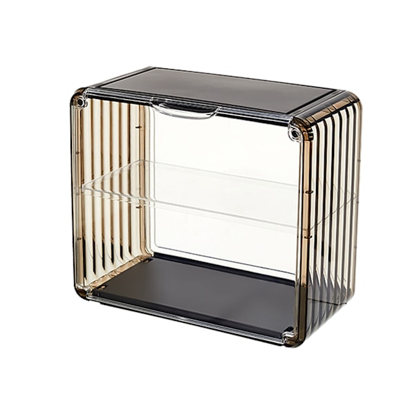 Figur Display Box Akryl Blind Box Display Case Montera Samlarobjekt Box Dammskydd Skydd Vitrin för Actionfigur Liten Storlek Te Brun