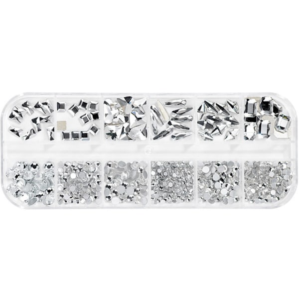 Multi Shapes Glas Flatback Crystal Rhinestones för Nail Art
